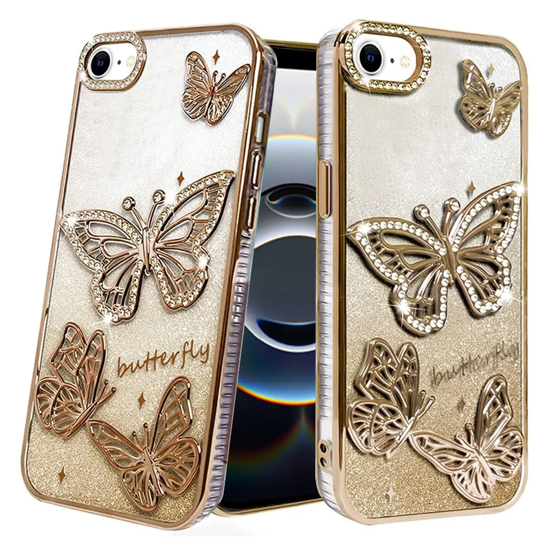 iPhone 16E Butterfly Freedom TPU Case Gold